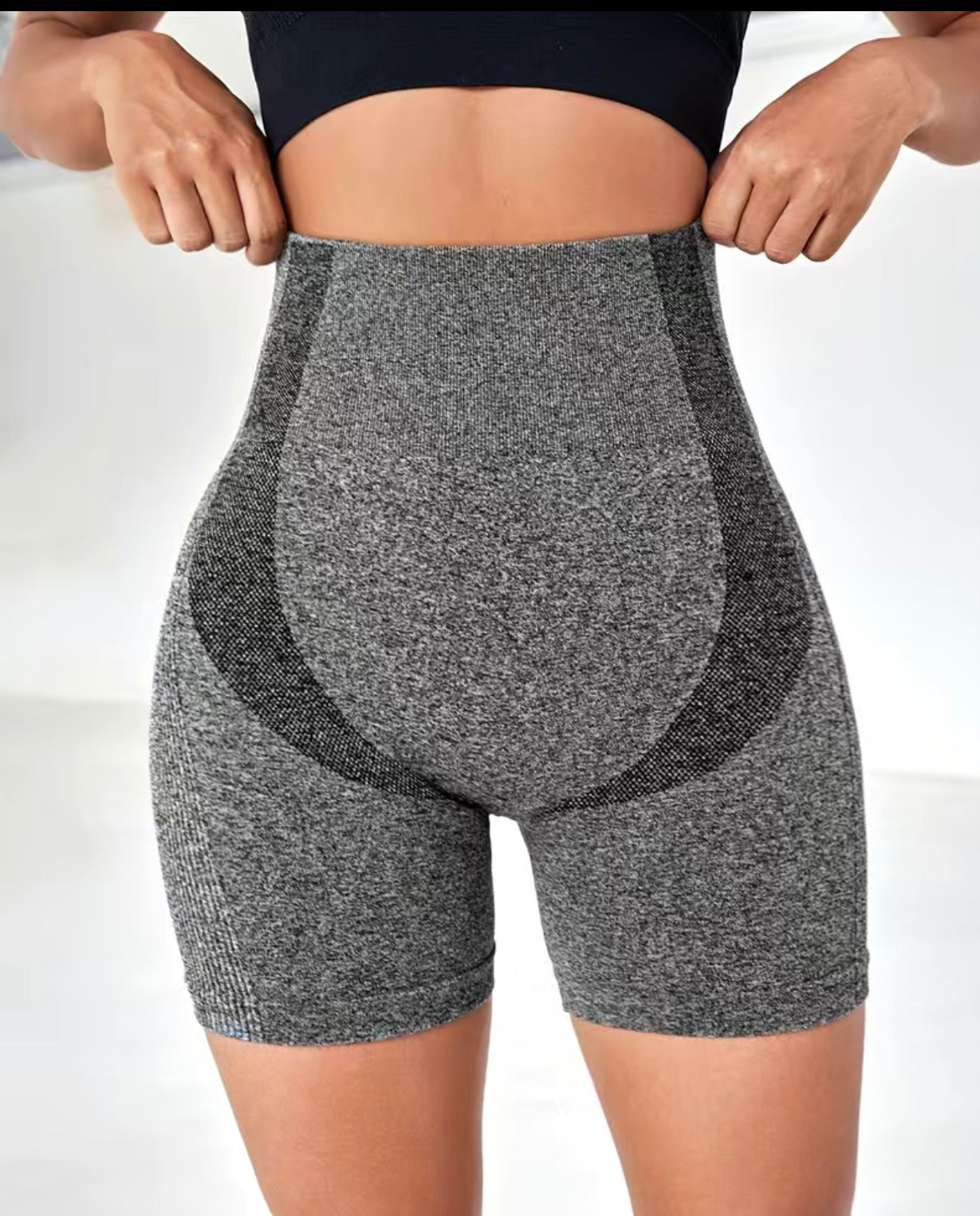 gray booty lifting shorts