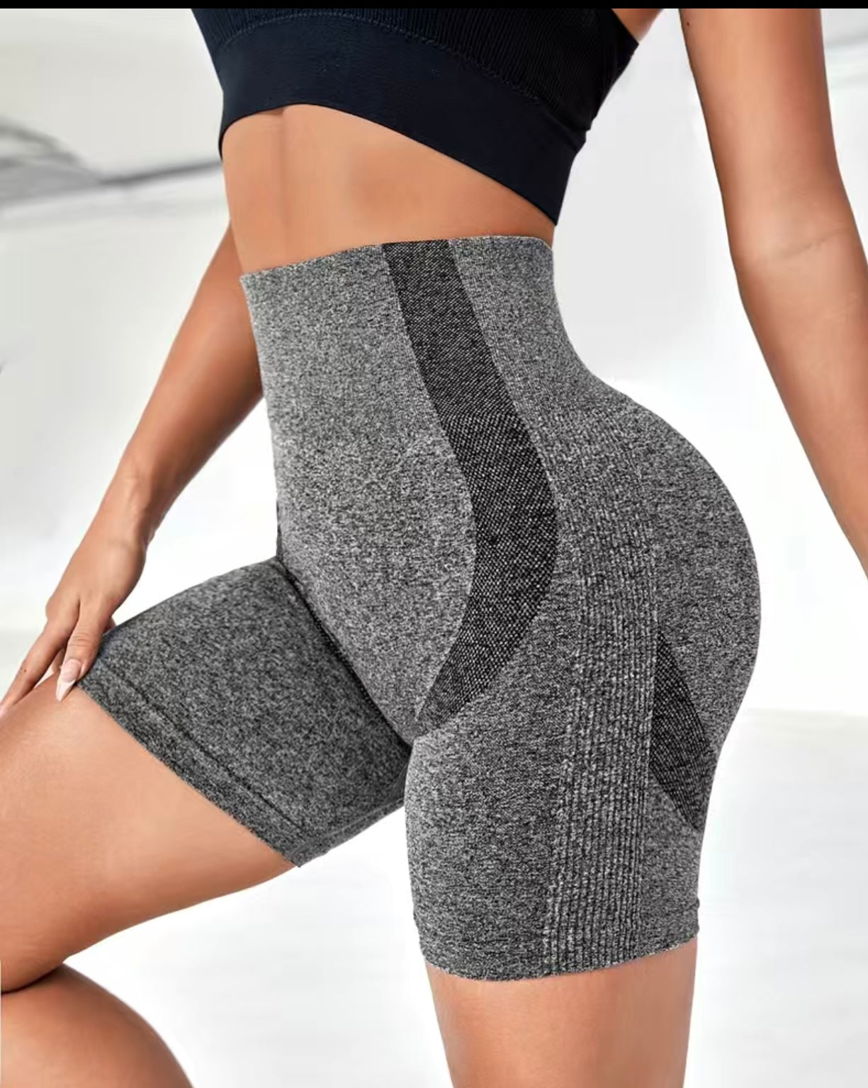 gray booty lifting shorts