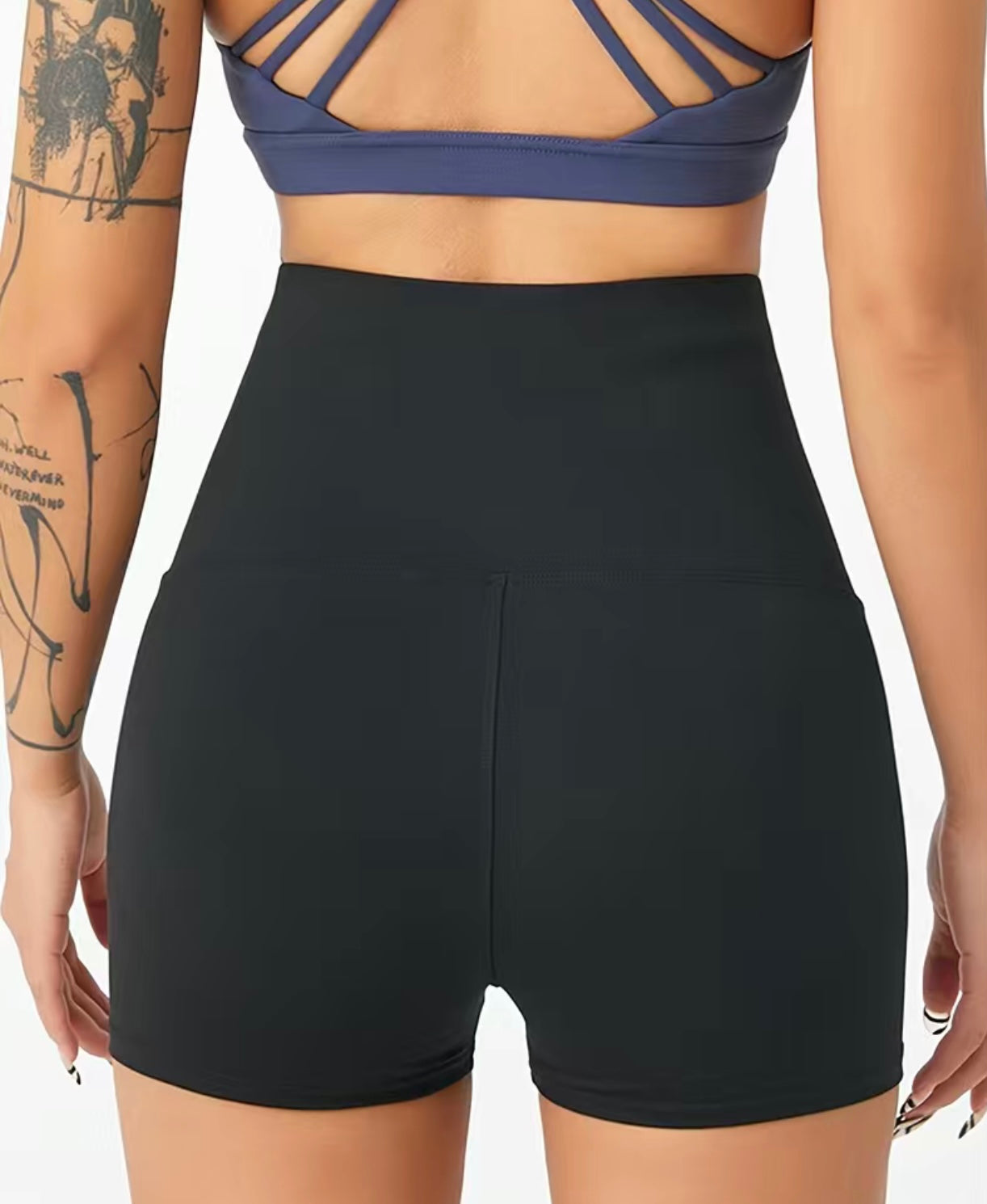 black waist corset shorts