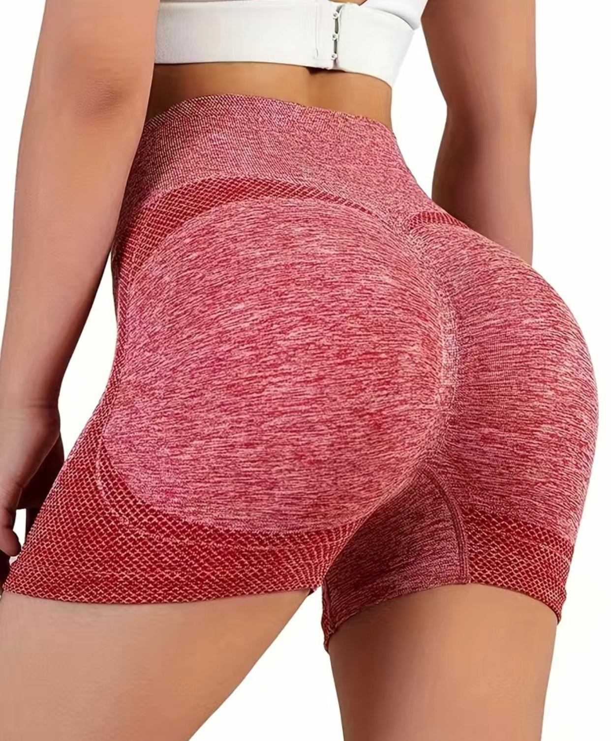 red yoga shorts